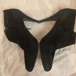 Black suede booties by J crew